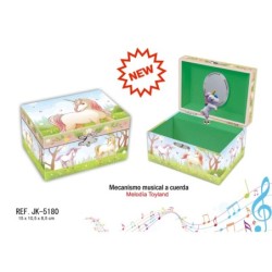 JOYERO MUSICAL PEQUEÑO COL.UNICORNIOS 15 x 10,50 x 8,50 cm.