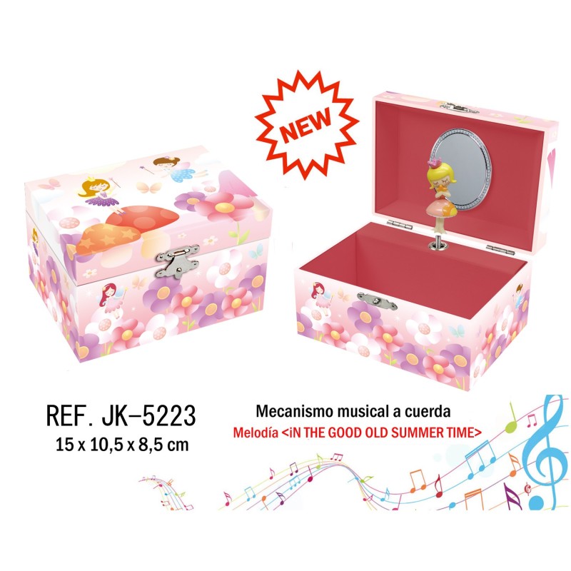 JOYERO MUSICAL PEQUEÑO FAIRYS AND FLOWERS 15 x 10,50 x 8,50 cm. JOYERO MUSICAL PEQUEÑO FAIRYS AND FLOWERS 15 x 10,50 x 8,50 cm.