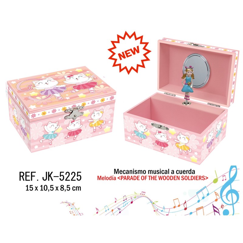 JOYERO MUSICAL PEQUEÑO DANCING CATS 15 x 10,50 x 8,50 cm. JOYERO MUSICAL PEQUEÑO DANCING CATS 15 x 10,50 x 8,50 cm.