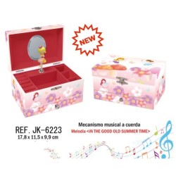 JOYERO MUSICAL MEDIANO FAIRYS AND FLOWERS 17,8 x 11,5 x 9,9 cm.