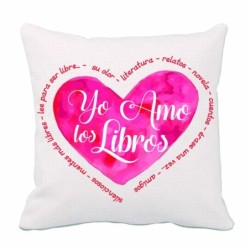 COJIN 40*40 YO AMO LOS LIBROS HEART 40 x 40 cm
