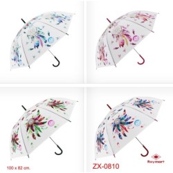 PARAGUAS ADULTO AUTOMATICO TRANSL.,4 DISEÑOS 100 x 82 cm.