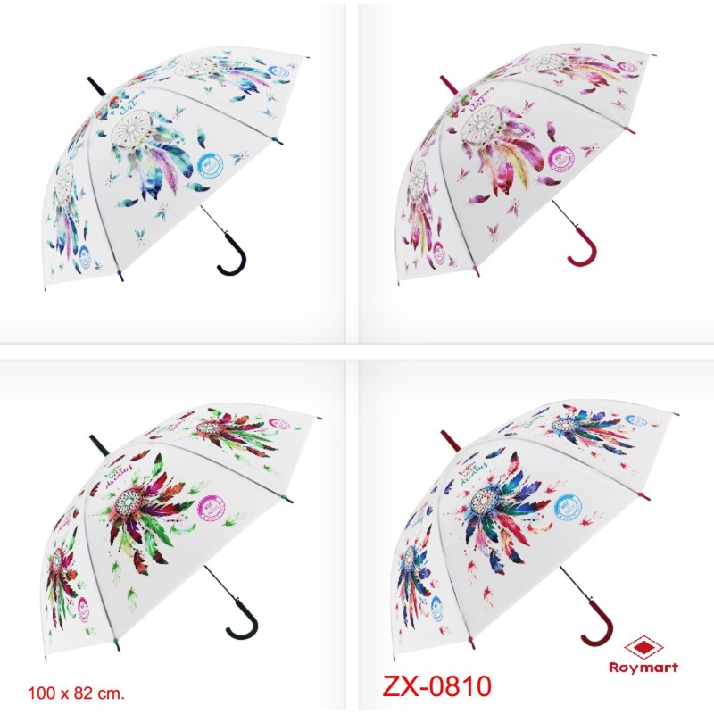 PARAGUAS ADULTO AUTOMATICO TRANSL.,4 DISEÑOS 100 x 82 cm. PARAGUAS ADULTO AUTOMATICO TRANSL.,4 DISEÑOS 100 x 82 cm.