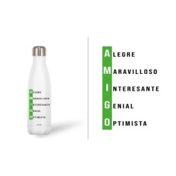 BOTELLA ACERO INOX 500 ML. AMIGO 7 cm. x 3,50 cm. x 26,50 cm.