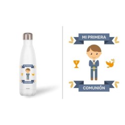 BOTELLA ACERO INOX 500 ML. COMUNION NIÑO 7 cm. x 3,50 cm. x 26,50 cm.