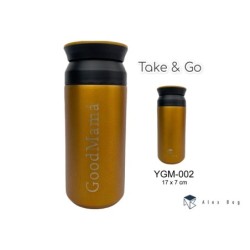 BOTELLA ACERO INOX 350 ML.COFFEE ,GOOD MAMA GOLD 17 x 7 cm