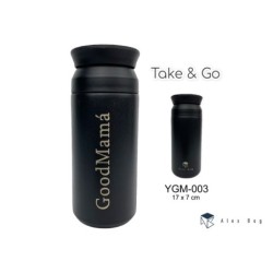 BOTELLA ACERO INOX 350 ML.COFFEE ,GOOD MAMA BLACK 17 x 7 cm