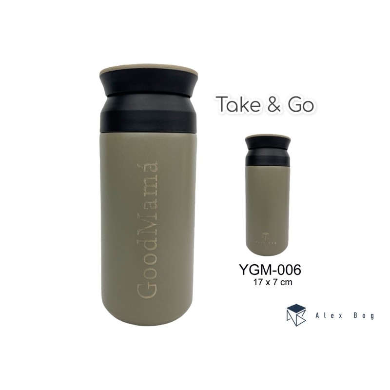 BOTELLA ACERO INOX 350 ML.COFFEE ,GOOD MAMA GREY 17 x 7 cm BOTELLA ACERO INOX 350 ML.COFFEE ,GOOD MAMA GREY 17 x 7 cm