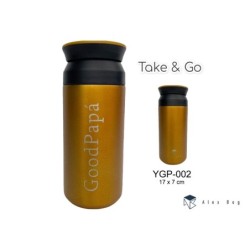 BOTELLA ACERO INOX 350 ML.COFFEE ,GOOD PAPA GOLD 17 x 7 cm