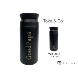 BOTELLA ACERO INOX 350 ML.COFFEE ,GOOD PAPA BLACK 17 x 7 cm