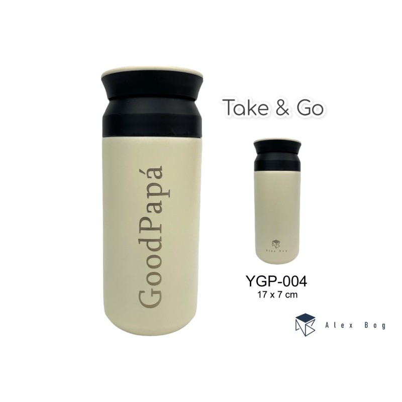 BOTELLA ACERO INOX 350 ML.COFFEE ,GOOD PAPA WHITE 17 x 7 cm BOTELLA ACERO INOX 350 ML.COFFEE ,GOOD PAPA WHITE 17 x 7 cm