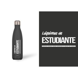 BOTELLA ACERO INOX NEGRA 500 ML.LAGRIMAS ESTUDIANT 7 x 3,50 x 26,50 cm.