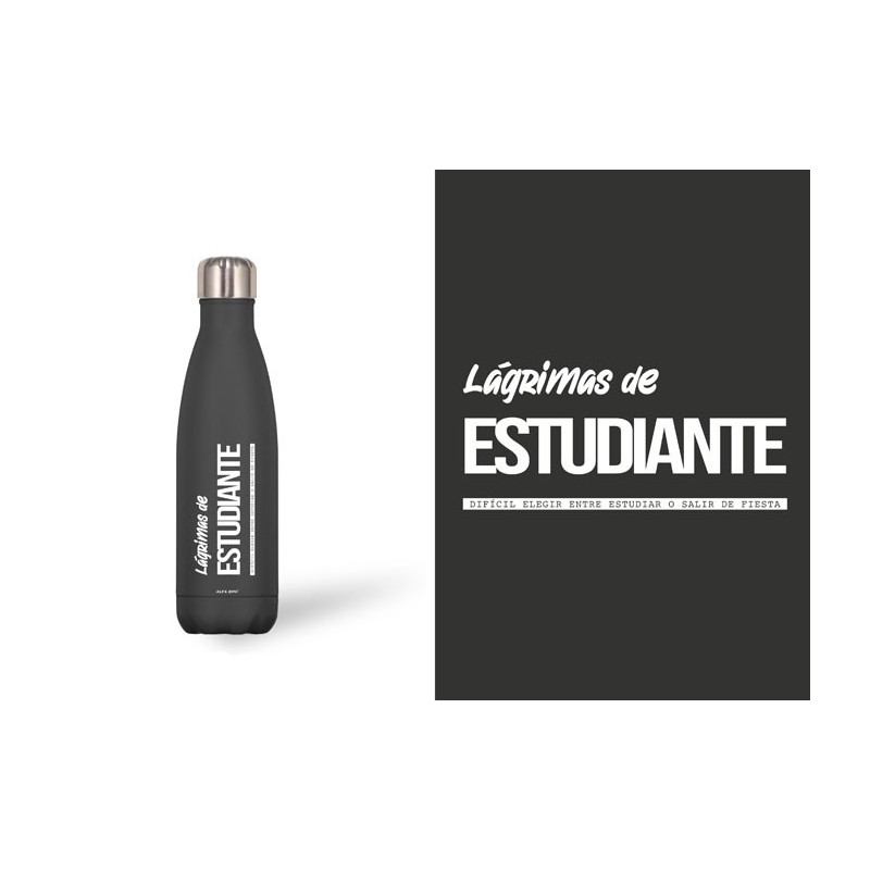 BOTELLA ACERO INOX NEGRA 500 ML.LAGRIMAS ESTUDIANT 7 x 3,50 x 26,50 cm. BOTELLA ACERO INOX NEGRA 500 ML.LAGRIMAS ESTUDIANT 7 x 3,50 x 26,50 cm.