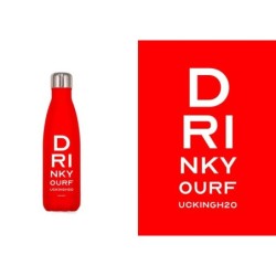 BOTELLA ACERO INOX ROJA 500 ML. DRINK....H2O 7 x 3,50 x 26,50 cm.