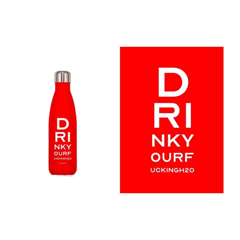 BOTELLA ACERO INOX ROJA 500 ML. DRINK....H2O 7 x 3,50 x 26,50 cm. BOTELLA ACERO INOX ROJA 500 ML. DRINK....H2O 7 x 3,50 x 26,50 cm.