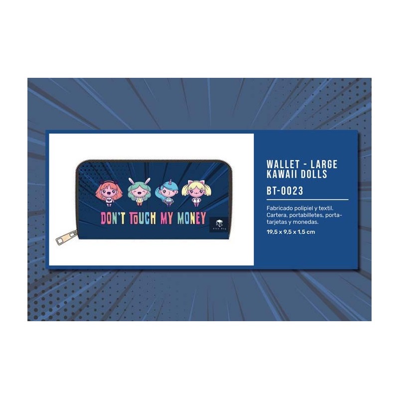 BILLETERO LARGO KAWAI DOLLS 19,50 x 10 x 2,50 cm. BILLETERO LARGO KAWAI DOLLS 19,50 x 10 x 2,50 cm.