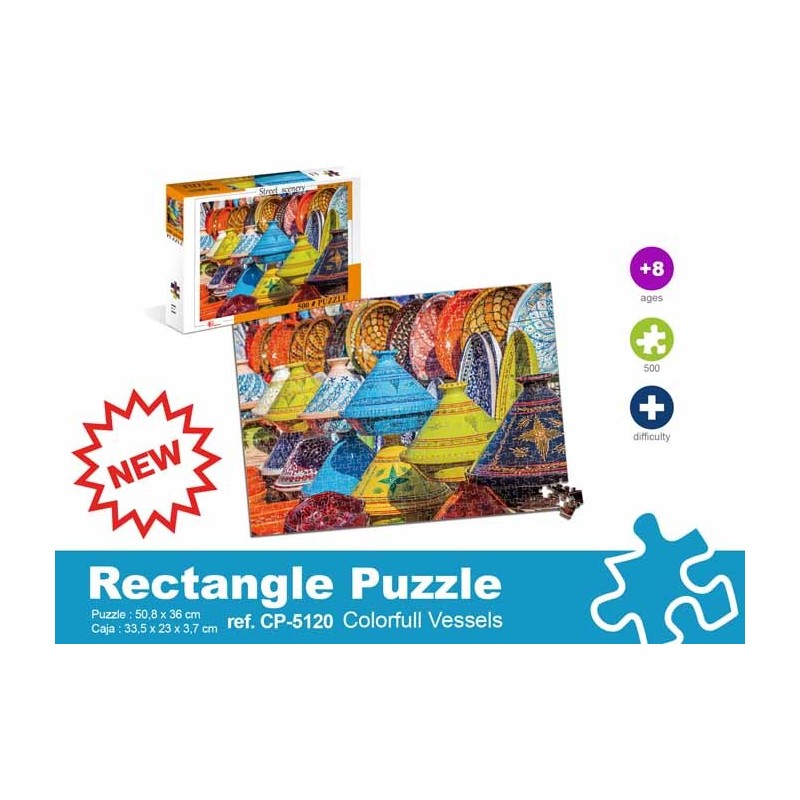 PUZZLE SET 500 PZAS.CERAMIC COLORS 23 x 33,5 x 3,7 cm. PUZZLE SET 500 PZAS.CERAMIC COLORS 23 x 33,5 x 3,7 cm.