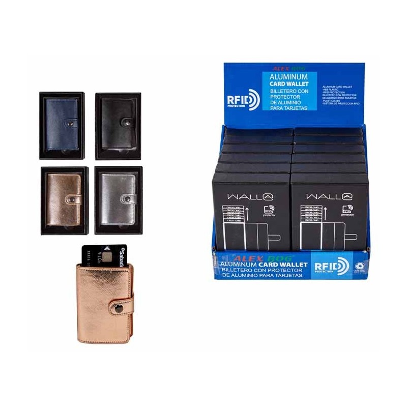 EXP.12 BILLETEROS PROCTEC WIFI CARDS ,RFID 4 COL. Exp.: 18,5 x 16,5 x 21,5 cm Und.: 9,2 x 2 x 7 cm EXP.12 BILLETEROS PROCTEC WIFI CARDS ,RFID 4 COL. Exp.: 18,5 x 16,5 x 21,5 cm Und.: 9,2 x 2 x 7 cm