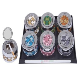 EXPOSITOR 6 CENICEROS METAL COL.PUZZLE 8 x 9 cm
