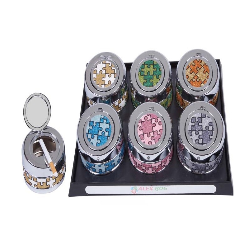 EXPOSITOR 6 CENICEROS METAL COL.PUZZLE 8 x 9 cm EXPOSITOR 6 CENICEROS METAL COL.PUZZLE 8 x 9 cm