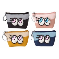 PORTAMONEDAS FASHION OJITOS,4 COLORES 12,5 x 8 x 4,5 cm
