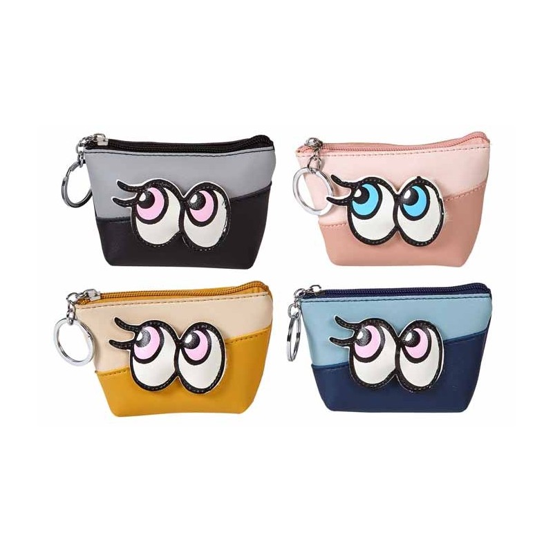 PORTAMONEDAS FASHION OJITOS,4 COLORES 12,5 x 8 x 4,5 cm PORTAMONEDAS FASHION OJITOS,4 COLORES 12,5 x 8 x 4,5 cm