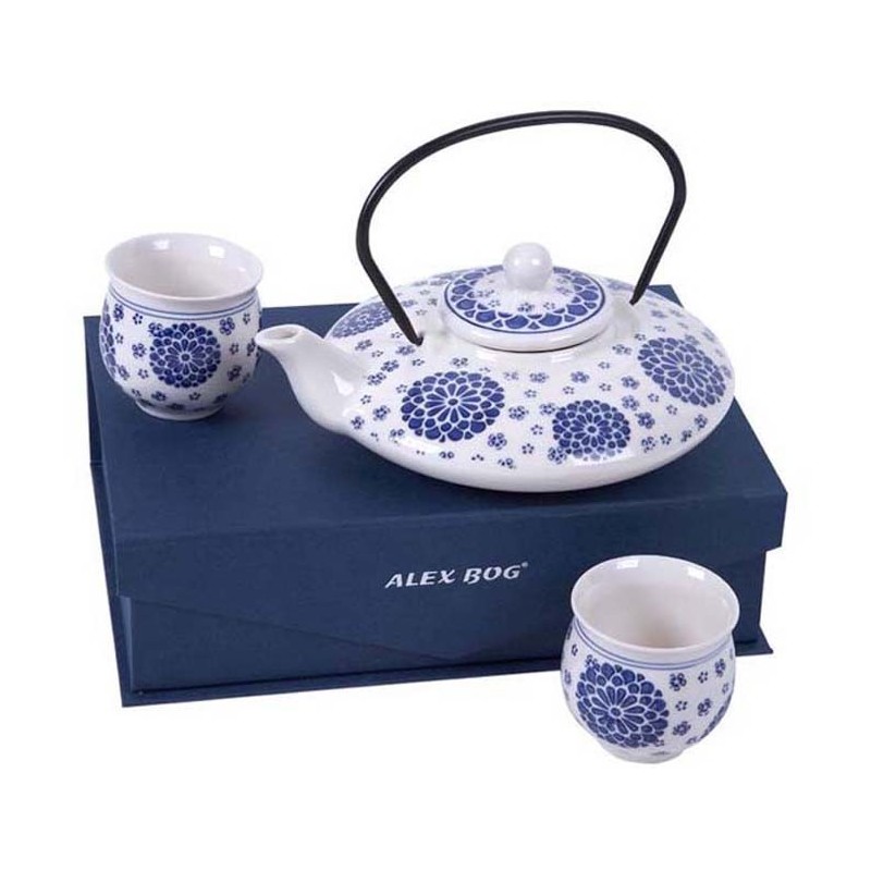 JUEGO DE TE LUXE BL/AZ MOD.SARGAZOS Caja: 28 x 8,5 x 20 cm. JUEGO DE TE LUXE BL/AZ MOD.SARGAZOS Caja: 28 x 8,5 x 20 cm.