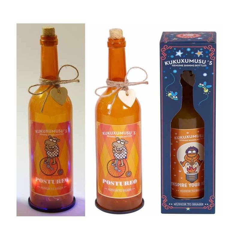 BOTELLA CON LUZ KUKUXUMUXU POSTUREO 29,5 x 8 x 8 cm. BOTELLA CON LUZ KUKUXUMUXU POSTUREO 29,5 x 8 x 8 cm.