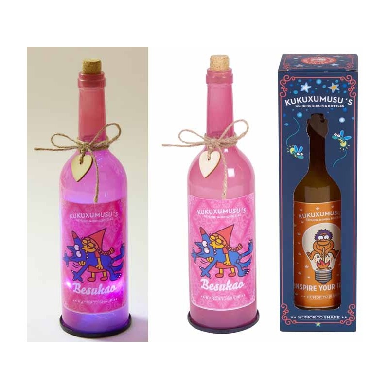 BOTELLA CON LUZ KUKUXUMUXU BESUKAO 29,5 x 8 x 8 cm. BOTELLA CON LUZ KUKUXUMUXU BESUKAO 29,5 x 8 x 8 cm.