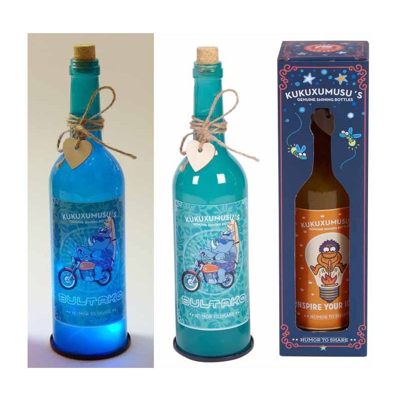 BOTELLA CON LUZ KUKUXUMUXU BULTAKO 29,5 x 8 x 8 cm. BOTELLA CON LUZ KUKUXUMUXU BULTAKO 29,5 x 8 x 8 cm.