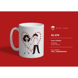 MUG ENAMORADOS LOVE INSIDE HEART 8 x 8 x 9,5 cm.