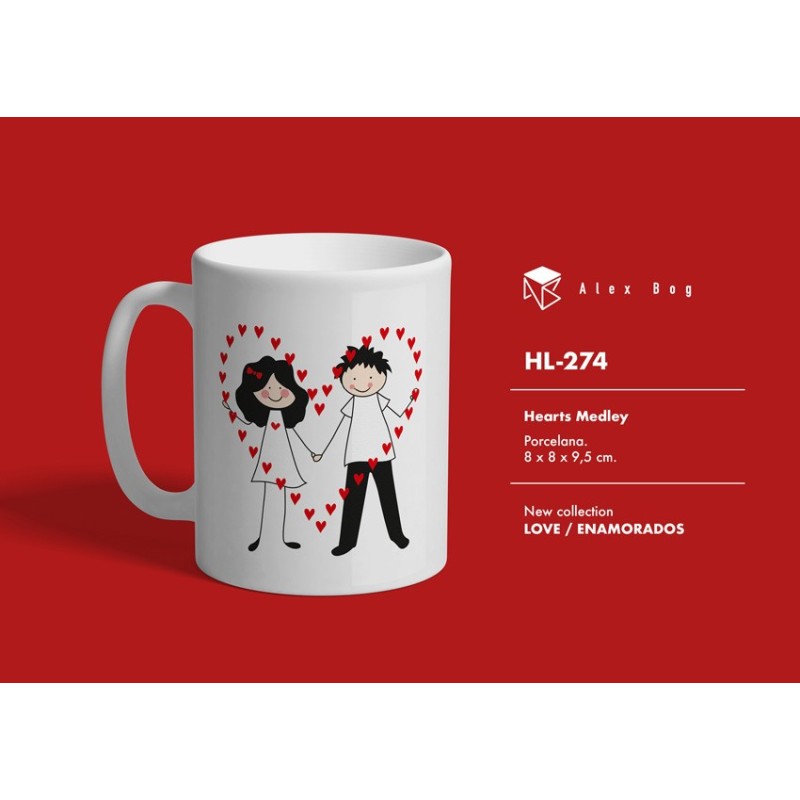 MUG ENAMORADOS LOVE INSIDE HEART 8 x 8 x 9,5 cm. MUG ENAMORADOS LOVE INSIDE HEART 8 x 8 x 9,5 cm.