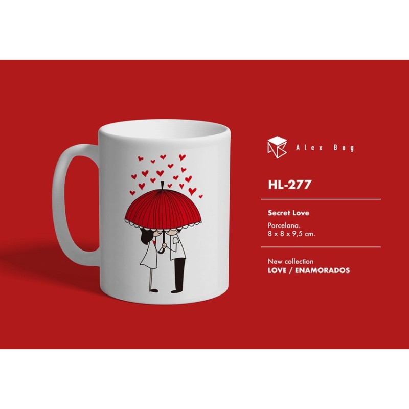 MUG ENAMORADOS LOVE BELOW UMBRELLA 8 x 8 x 9,5 cm. MUG ENAMORADOS LOVE BELOW UMBRELLA 8 x 8 x 9,5 cm.