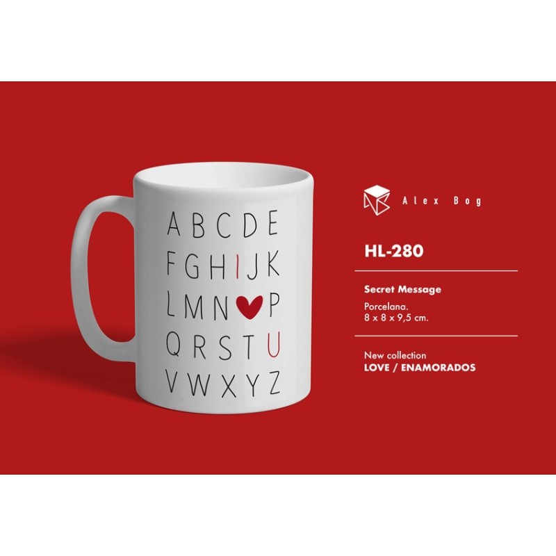 MUG ENAMORADOS ALPHABET OF LOVE 8 x 8 x 9,5 cm. MUG ENAMORADOS ALPHABET OF LOVE 8 x 8 x 9,5 cm.