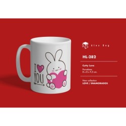 MUG ENAMORADOS I LOVE YOU RABBIT 8 x 8 x 9,5 cm.