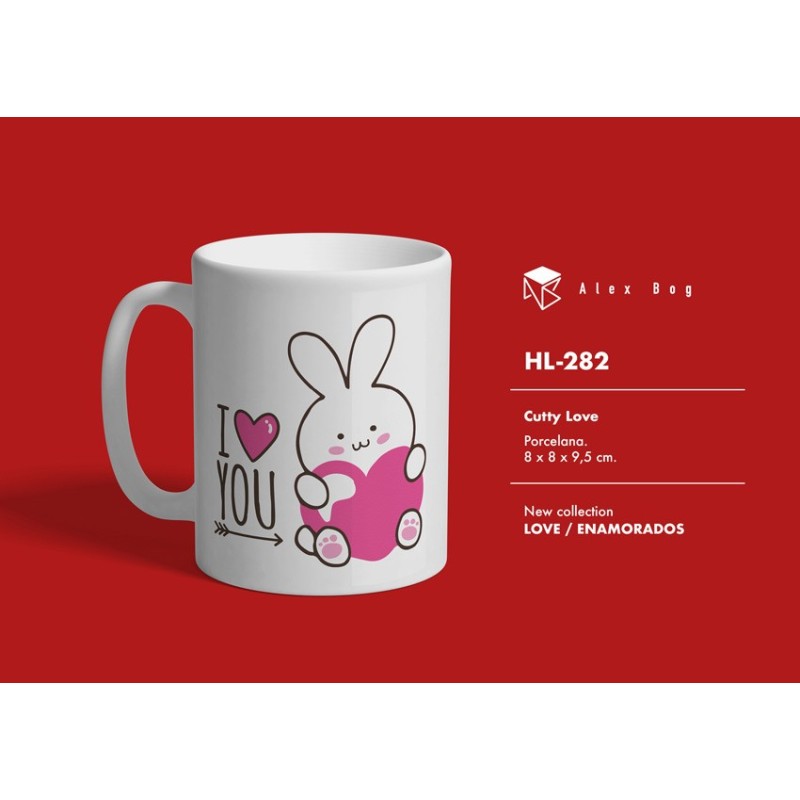 MUG ENAMORADOS I LOVE YOU RABBIT 8 x 8 x 9,5 cm. MUG ENAMORADOS I LOVE YOU RABBIT 8 x 8 x 9,5 cm.