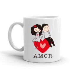 MUG ENAMORADOS AMOR 8 x 8 x 9,5 cm.