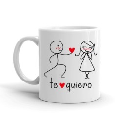 MUG ENAMORADOS TE QUIERO 8 x 8 x 9,5 cm.