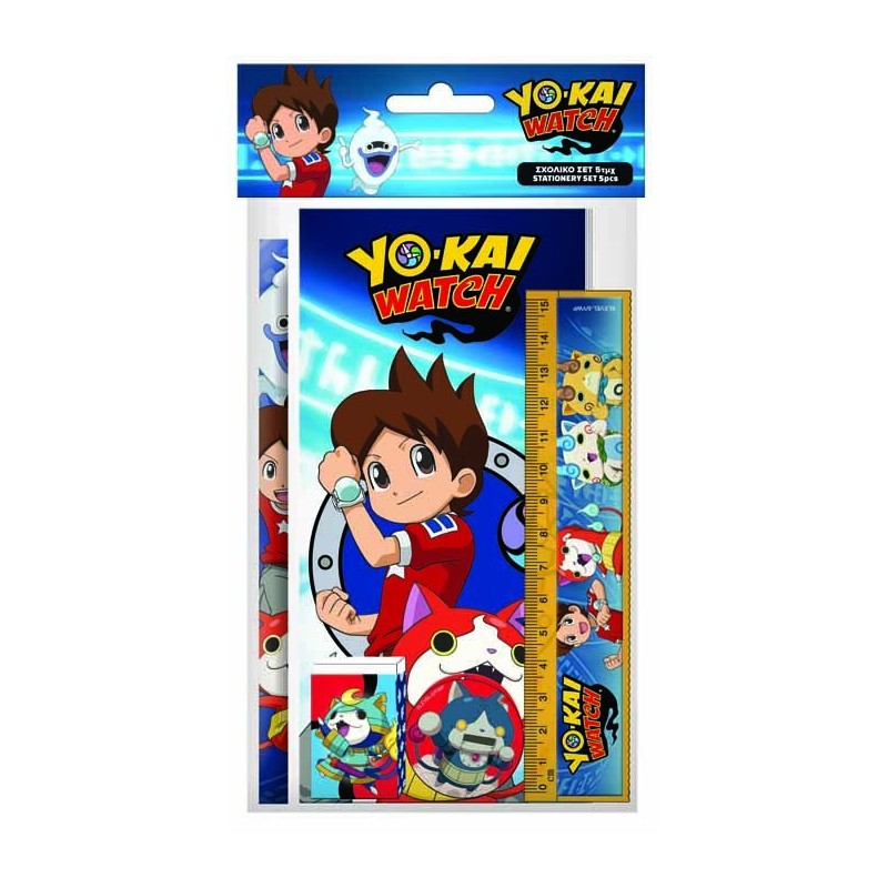 BLISTER PAPELERIA 5 PZAS. YO-KAI 18 x 9 cm BLISTER PAPELERIA 5 PZAS. YO-KAI 18 x 9 cm