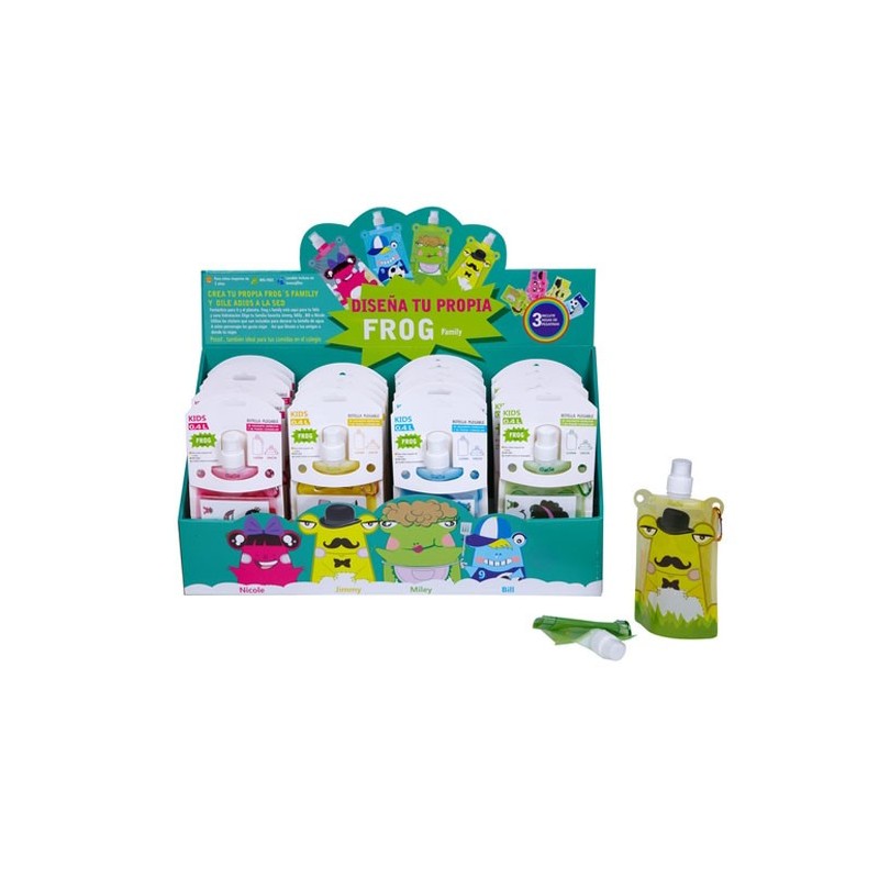 EXP.24 BOTELLAS PLAST.0,4 L. INFANTIL,4 DISEÑOS Exp:29 x 23 x 57 cm Uni: 12 x 22,5 cm