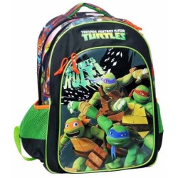 MOCHILA OVAL 3 CREMALLERAS TORTUGAS NINJA GRANDE 46 x 41 x 20 cm