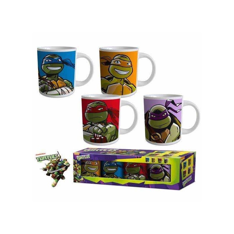 SET 4 MUGS TORTUGAS NINJA SET 35,5 x 9 x 8 cm TAZA 11 x 8 x 7 cm SET 4 MUGS TORTUGAS NINJA SET 35,5 x 9 x 8 cm TAZA 11 x 8 x 7 cm