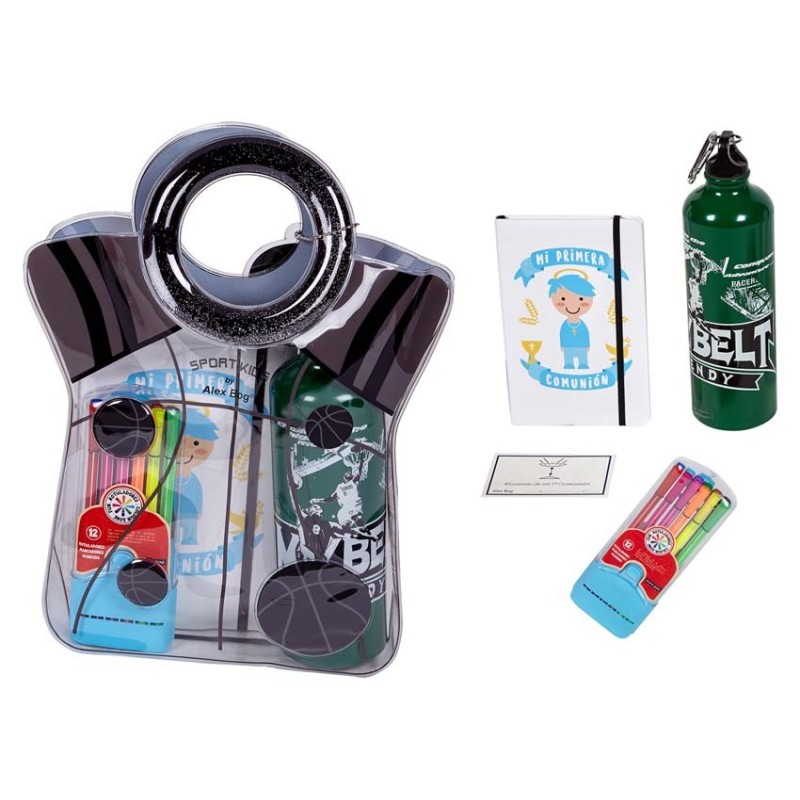 LIBRETA A5 COMUNION,BOLIS COL.Y CANTIMPLORA BOY 36 x 23 x 6 cm. LIBRETA A5 COMUNION,BOLIS COL.Y CANTIMPLORA BOY 36 x 23 x 6 cm.