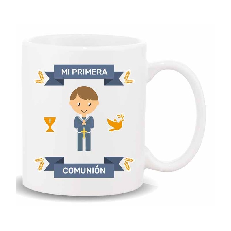 MUG CON MENSAJE ,MI PRIMERA COMUNION NIÑO 8 x 8 x 9,5 cm. MUG CON MENSAJE ,MI PRIMERA COMUNION NIÑO 8 x 8 x 9,5 cm.