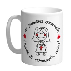 MUG CON MENSAJE ,HACER LA COMUNION MOLA GIRL 8 x 8 x 9,5 cm.