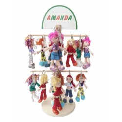 EXP.36 MUÑECAS TELA LLAVERO COL.AMANDA DISCO Exp: 58,5 x 34 x 34 cm Und: 25 x 3 x 6 cm