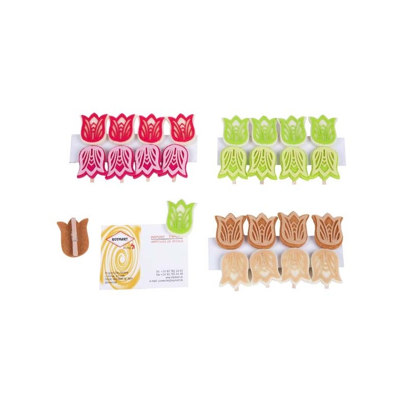 SET 10 PINZAS TULIPANES DECORACION ,3 COLORES Blister: 14 x 8 x 1 cm SET 10 PINZAS TULIPANES DECORACION ,3 COLORES Blister: 14 x 8 x 1 cm
