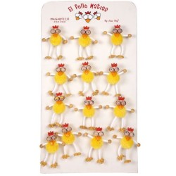 EXP.36 MAGNETICOS POM POM (EL POLLO MATIAS) Exp.:50 x 26,5 x 1 cm Und. 19 x 2,5 cm x 3,5 cm