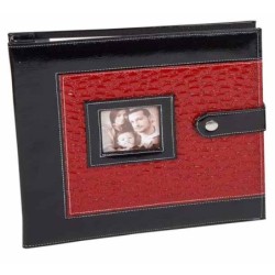 ALBUM FOTOS GRANDE SIMIL PIEL ROJO Y NEGRO 5 x 27 x 29 cm