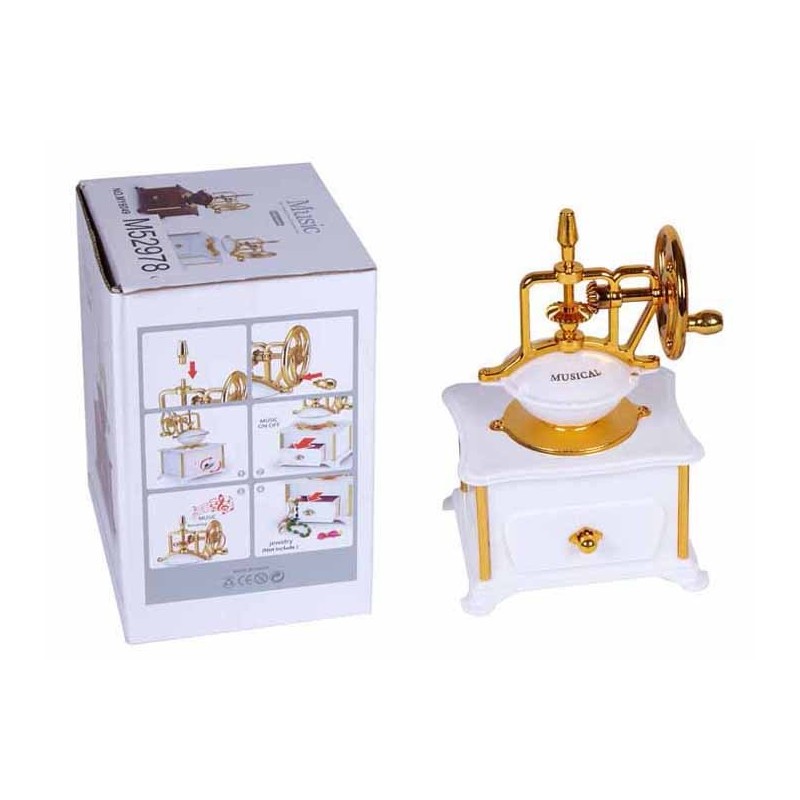 MOLINILLO MUSICAL BLANCO 12,5 x 19,5 x 10,5 cm MOLINILLO MUSICAL BLANCO 12,5 x 19,5 x 10,5 cm